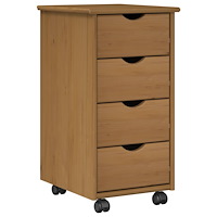 vidaXL Rullande skåp Honung brun 34 x 39 x 65,5 cm Massiv furu