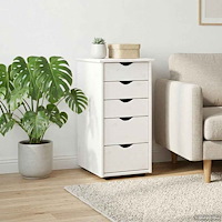 vidaXL Skåp Vit 34 x 39 x 61,5 cm Massiv furu