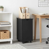 vidaXL Rullande skåp med hjul Svart 34 x 39 x 65,5 cm Massiv furu