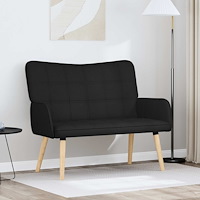 vidaXL Tvåsitssoffa Svart 115 x 61 x 87 cm tyg