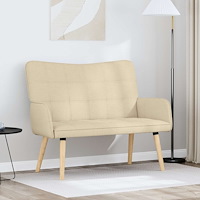 vidaXL Tvåsitssoffa Kräm 115 x 61 x 87 cm tyg