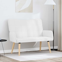 vidaXL Tvåsitssoffa Vit 115 x 61 x 87 cm tyg