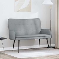 vidaXL 2-sits soffa Ljusgrå 115 x 61 x 87 cm tyg