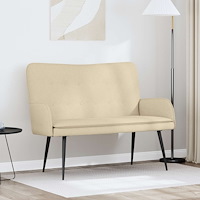 vidaXL 2-sits soffa Kräm 115 x 61 x 87 cm tyg