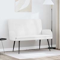 vidaXL 2-sits soffa Vit 115 x 61 x 87 cm tyg