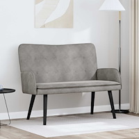 vidaXL Tvåsitssoffa Ljusgrå 115 x 61 x 87 cm Sammet