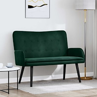 vidaXL Tvåsitssoffa Mörkgrön 115 x 61 x 87 cm Sammet