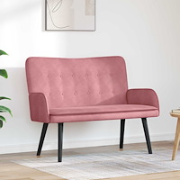 vidaXL Tvåsitssoffa Rosa 115 x 61 x 87 cm Sammet