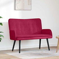 vidaXL Tvåsitssoffa Vinröd 115 x 61 x 87 cm Sammet