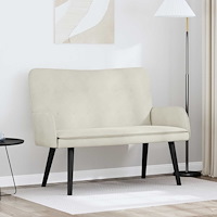 vidaXL Tvåsitssoffa Kräm 115 x 61 x 87 cm Sammet