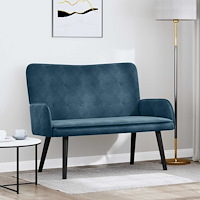 vidaXL Tvåsitssoffa Blå 115 x 61 x 87 cm Sammet