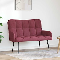 vidaXL Tvåsitssoffa Vinröd 115 x 61 x 87 cm tyg