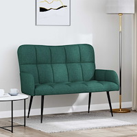 vidaXL Tvåsitssoffa Mörkgrön 115 x 61 x 87 cm tyg