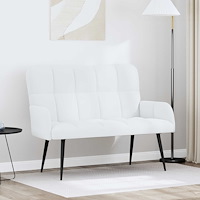 vidaXL Tvåsitssoffa Vit 115 x 61 x 87 cm tyg