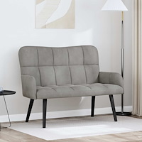 vidaXL Tvåsitssoffa Ljusgrå 115 x 61 x 87 cm Sammet