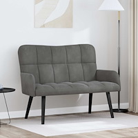 vidaXL Tvåsitssoffa Mörkgrå 115 x 61 x 87 cm Sammet