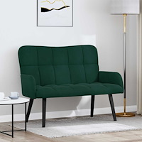 vidaXL Tvåsitssoffa Mörkgrön 115 x 61 x 87 cm Sammet