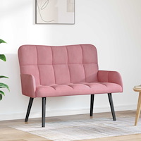 vidaXL Tvåsitssoffa Rosa 115 x 61 x 87 cm Sammet