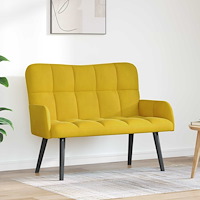 vidaXL Tvåsitssoffa Gul 115 x 61 x 87 cm Sammet