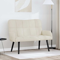vidaXL Tvåsitssoffa Kräm 115 x 61 x 87 cm Sammet