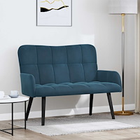 vidaXL Tvåsitssoffa Blå 115 x 61 x 87 cm Sammet