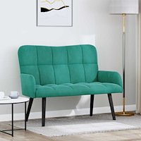 vidaXL Tvåsitssoffa Turkos 115 x 61 x 87 cm Sammet