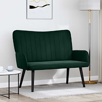 vidaXL Tvåsitssoffa Mörkgrön 115 x 61 x 87 cm Sammet
