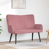 vidaXL Tvåsitssoffa Rosa 115 x 61 x 87 cm Sammet