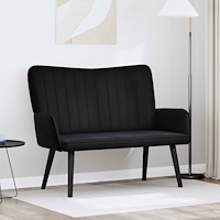 vidaXL Tvåsitssoffa Svart 115 x 61 x 87 cm Sammet