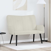 vidaXL Tvåsitssoffa Kräm 115 x 61 x 87 cm Sammet