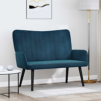 vidaXL Tvåsitssoffa Blå 115 x 61 x 87 cm Sammet