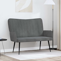 vidaXL Tvåsitssoffa Mörkgrå 115 x 61 x 87 cm Sammet