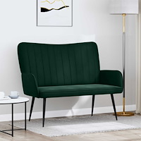 vidaXL Tvåsitssoffa Mörkgrön 115 x 61 x 87 cm Sammet