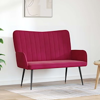 vidaXL Tvåsitssoffa Vinröd 115 x 61 x 87 cm Sammet