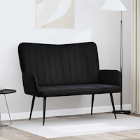 vidaXL Tvåsitssoffa Svart 115 x 61 x 87 cm Sammet