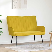 vidaXL Tvåsitssoffa Gul 115 x 61 x 87 cm Sammet