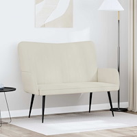 vidaXL Tvåsitssoffa Kräm 115 x 61 x 87 cm Sammet