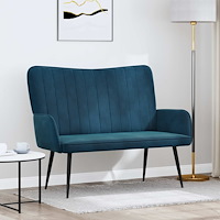 vidaXL Tvåsitssoffa Blå 115 x 61 x 87 cm Sammet
