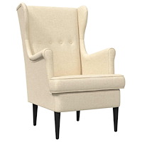 vidaXL fåtölj Kräm tyg