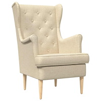 vidaXL fåtölj Kräm tyg