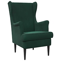 vidaXL fåtölj Mörkgrön Sammet