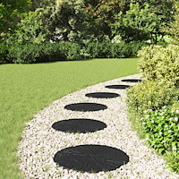 vidaXL Stepping Stone 6 pcs Svart Ø 45 x 1,8 cm Gummi