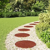 vidaXL Stepping Stone 6 pcs Röd Ø 45 x 1,8 cm Gummi