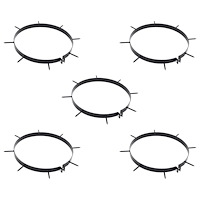 vidaXL Gräspoängare med klämmor och spikar 5 pcs Svart Ø 320 mm Järn