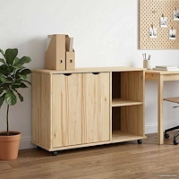 vidaXL Rullande skåp med hjul Brun 100 x 39 x 65,5 cm Massiv furu