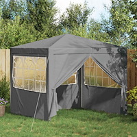 vidaXL Partytält Ljusgrå 250 x 250 x 240 cm PE och stål