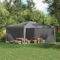 vidaXL Partytältvägg 2 pcs Ljusgrå 400 x 195 cm PE och stål