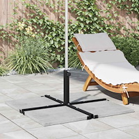 vidaXL Parasolbas för 25–50 mm pole Svart Pulverlackerat stål