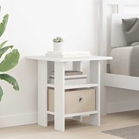 vidaXL Sängbord med låda Vit 41 x 40 x 45 cm Konstruerat trä