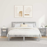 vidaXL Sängbord 2 pcs Betonggrå 41 x 40 x 45 cm Konstruerat trä